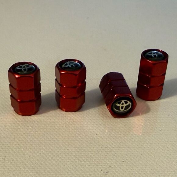 Toyota Valve Stem Caps in Red Set of 4 NWT - Picture 3 of 4